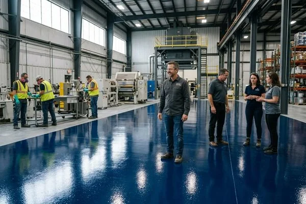 Chemical-Resistant Flooring Warren — Acid & Solvent Damaged Concrete after